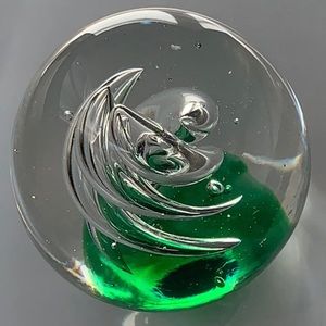 LARGE 2 pounds, 11.5” Circ. RARE Crystal Clear Paperweight Air Twist